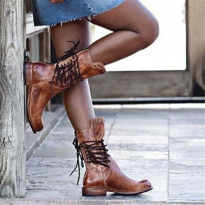Alisha | Leather Boots with Laces