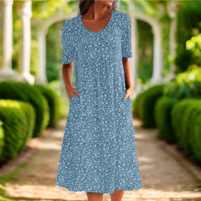 Amara | Stylish Floral Print Midi Dress