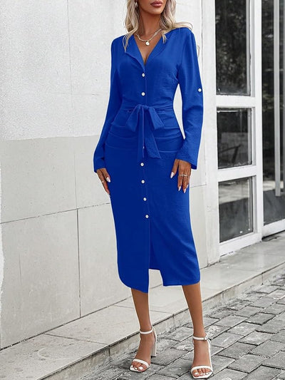 Olivia™ - Elegant Button Up Dress
