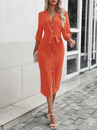 Olivia™ - Elegant Button Up Dress