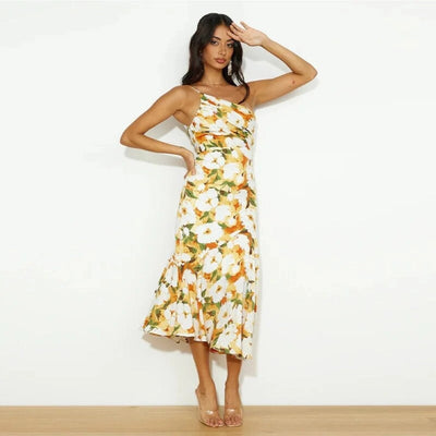 Diane | Floral Satin Dress