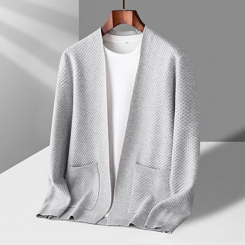 James™  - Comfortable Honeycomb Knit Cardigan
