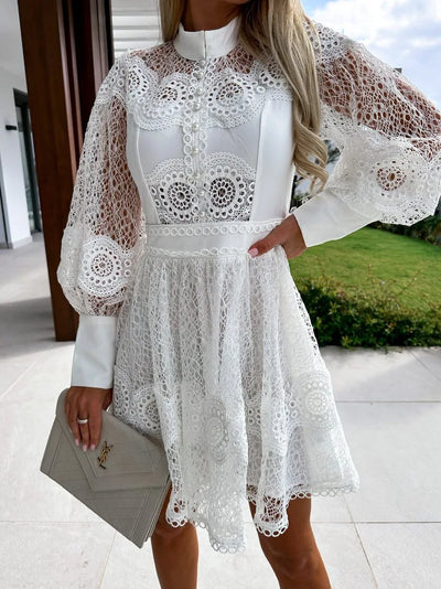 Victoria™ - Long Sleeve Elegant Lace Midi Dress