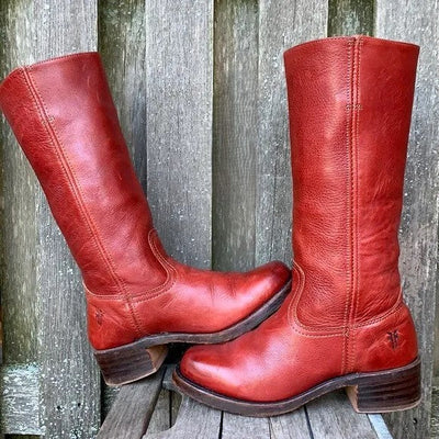 Fleur™ – Retro Leather Boots