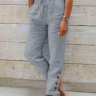 Linnea™ – Slim Straight Cotton Pants