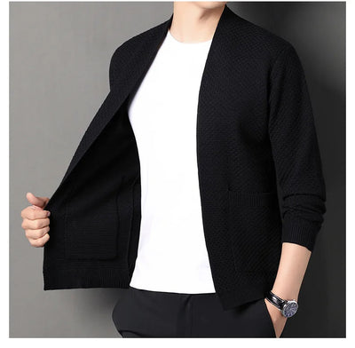 James™  - Comfortable Honeycomb Knit Cardigan