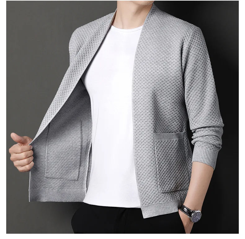 James™  - Comfortable Honeycomb Knit Cardigan