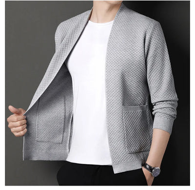 James™  - Comfortable Honeycomb Knit Cardigan