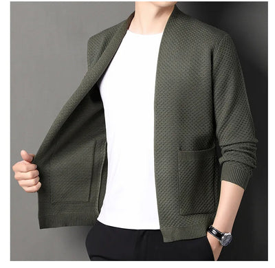 James™  - Comfortable Honeycomb Knit Cardigan