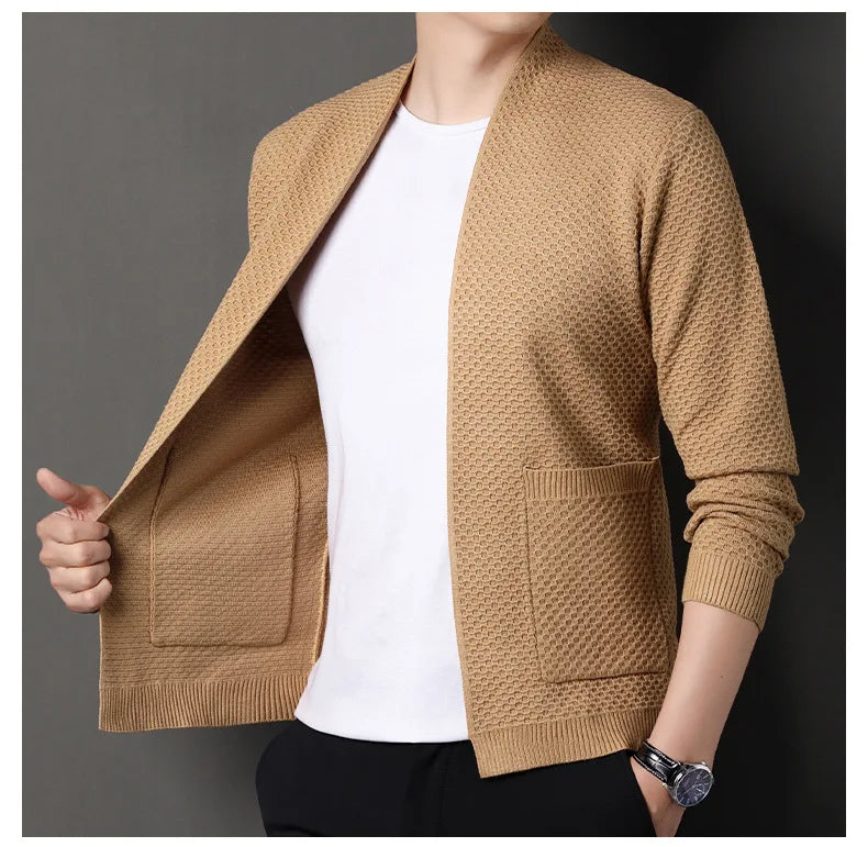 James™  - Comfortable Honeycomb Knit Cardigan