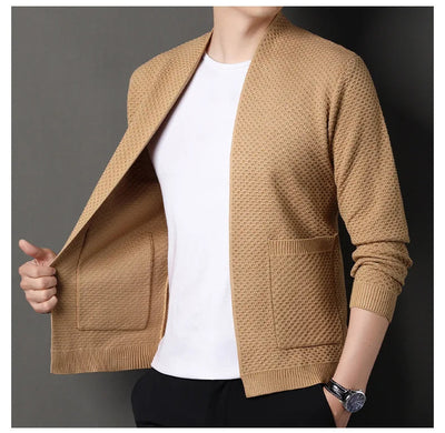 James™  - Comfortable Honeycomb Knit Cardigan