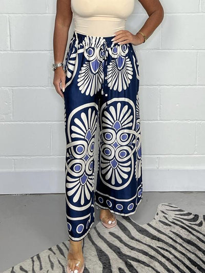 Sally | Trendy Printed Satin Track Pants