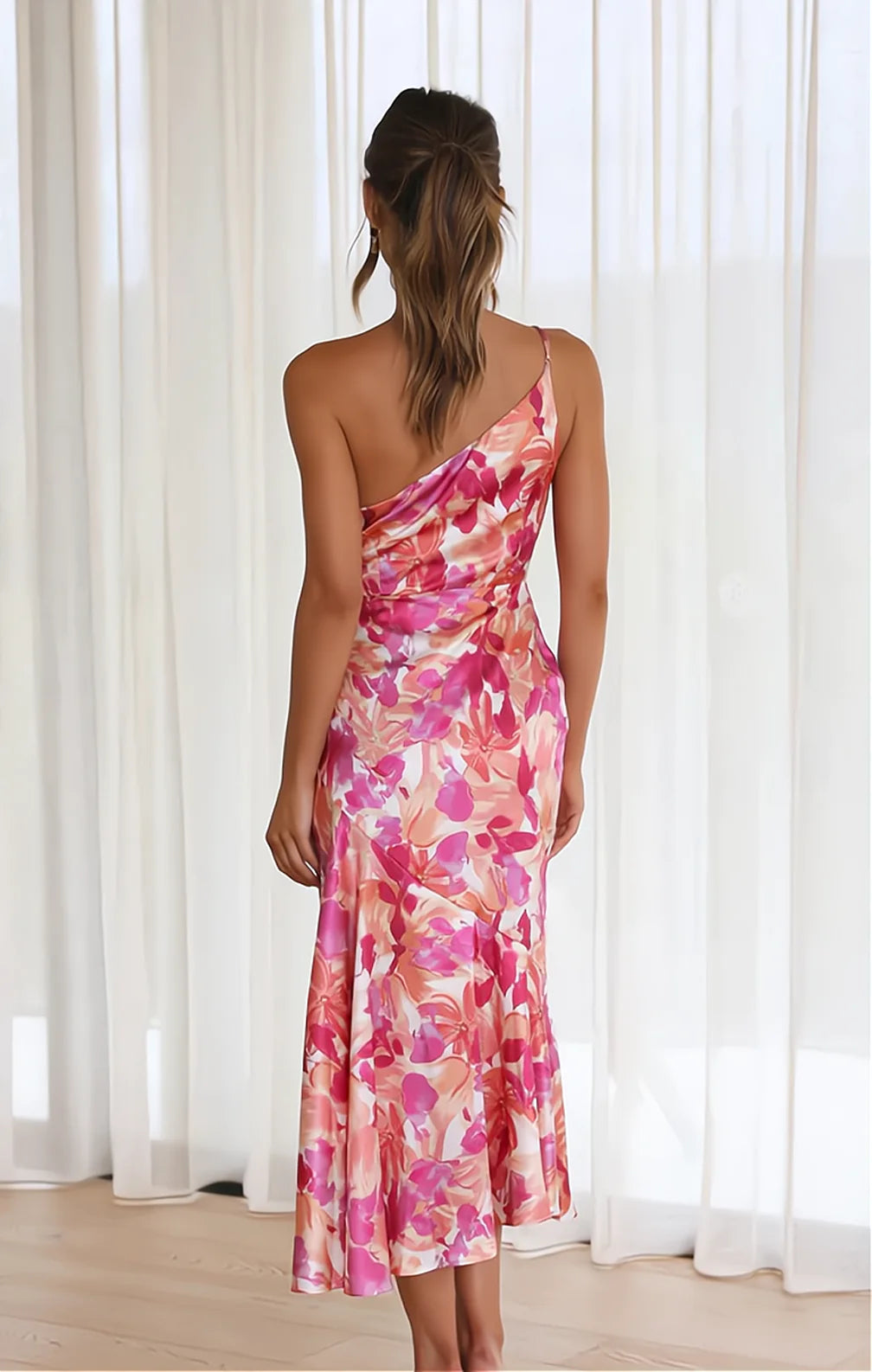 Diane | Floral Satin Dress